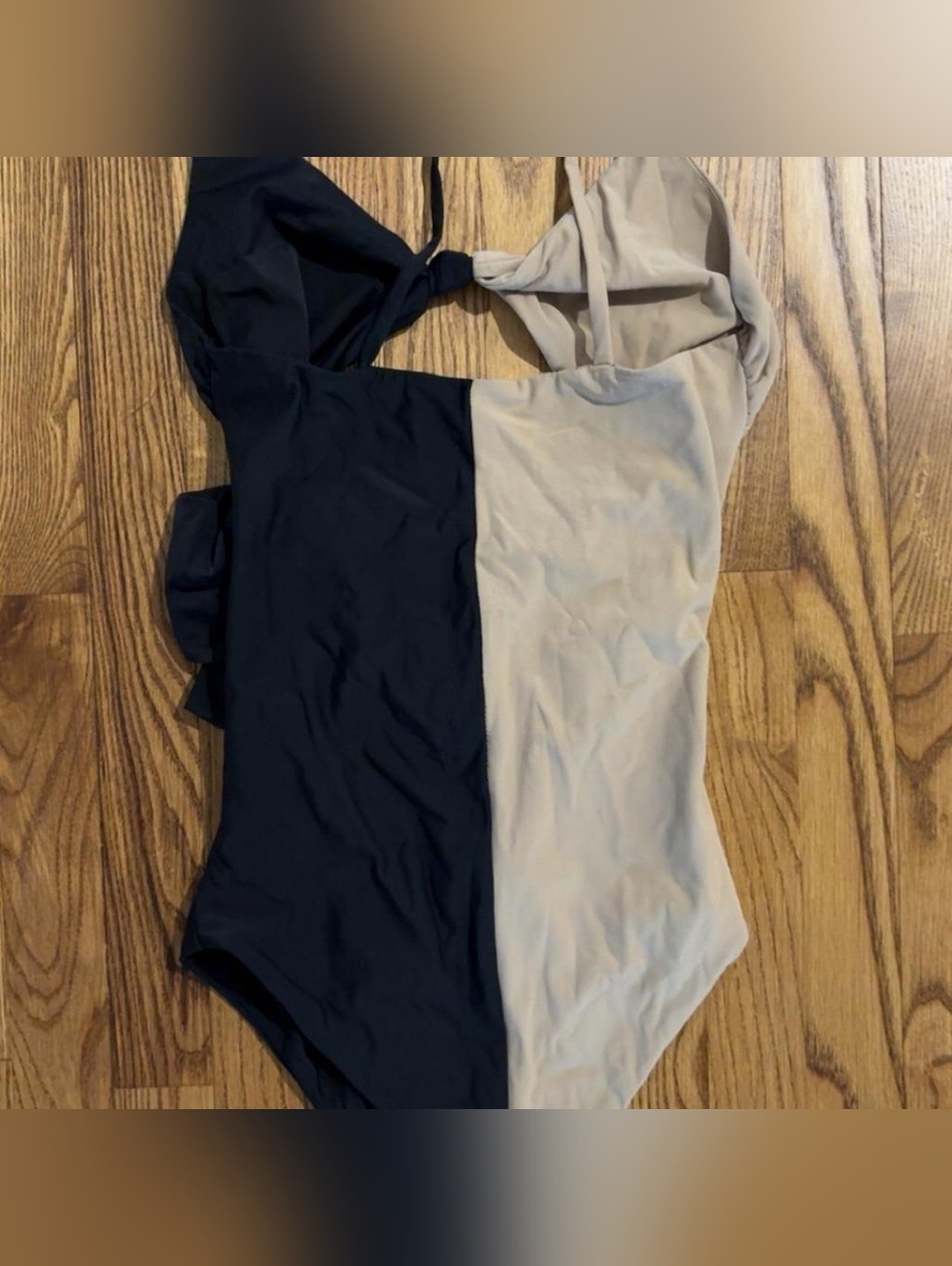 Vestique Black and Tan One Piece Swimsuit